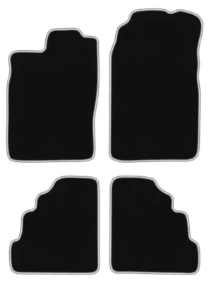 Image de Tapis de sol en moquette pour Saab 900 II 1994-1998 (à hayon/liftback) – jeu 4 pièces, noir/argent, sur mesure – Wielganizator CARLUX