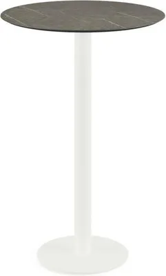 Produktbild von Urban Stehtisch Weiß gestell + Midnight Marble HPL Ø70 cm