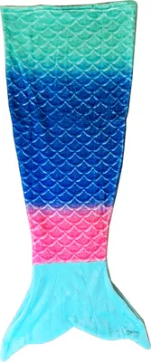 A mermaid tail blanket is shown against a white background.