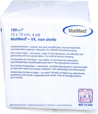 Produktbild von Careliv Vliesstoffkompressen unsteril 10 x 10 cm 4-fach, 100 St. Kompressen