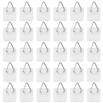 Produktbild von 30 selbstklebende Aufhängehaken für Bilder, 2,5 cm selbstklebende Haken zum Aufhängen von Bildern ohne Bohren, Aufhängehaken für Bilder, Poster, Fotos und Leinwände.