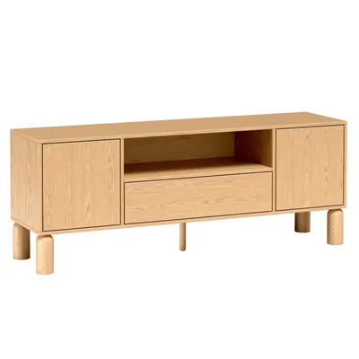 Productafbeelding van AX LIVING Soulme TV-meubel, 160 cm breed – Uitstraling van boekmatched hout met 1 lade