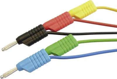 Produktbild von VOLTCRAFT MS 4100S Messleitungs-Set Lamellenstecker 4 mm Lamellenstecker 4 mm 1.00 m Rot, Schwarz, Blau, Grün, Gelb 1 S