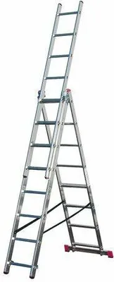 Immagine prodotto di KRAUSE Corda VielzweckLeiter mit Treppenfunktion 3 x 10 Sprossen Arbeitshöhe 7,00m