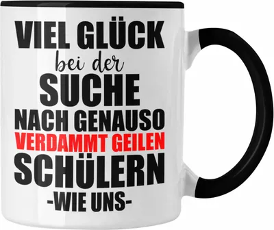 Produktbild von Trendation - Lehrerin Lehrer Abschiedsgeschenk Tasse Abschied von Schülern (Schwarz)
