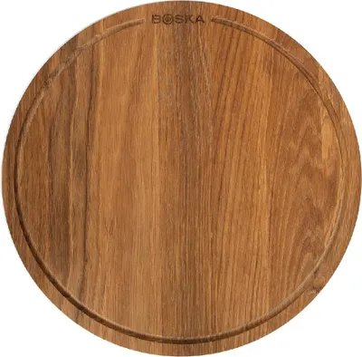 Immagine prodotto di Boska Tagliere Pizza Amici L / Tagliere di Legno di Quercia / Pizza, antipasti e altri cibi / Pratico fossato di raccolta / Marrone / ⌀ 34 cm