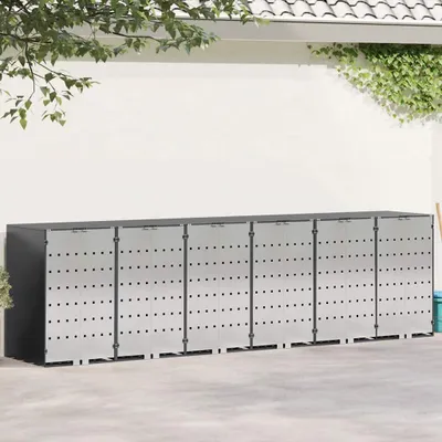 Produktbild von "Schlussverkauf" Wagenmüllbehälter/Mülltonnenbox - für 6 Behälter 408x77,5x115,5 cm Stahl  C17003