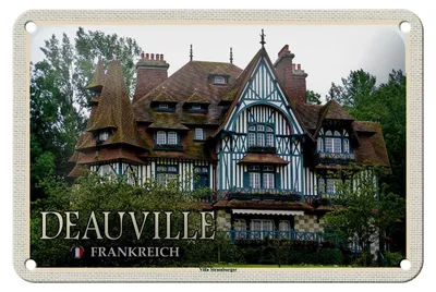 Produktbild von Blechschild Reise 18x12cm Deauville Frankreich Villa Strassburger