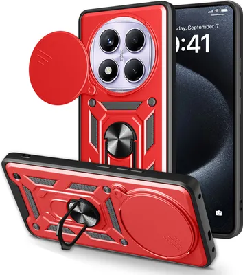Produktbild von Outdoor Panzer Hülle für Xiaomi Redmi Note 14 Pro 5G Handyhülle Kameraschutz Ringhalter in Rot