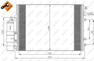 Produktbild von NRF 35967 Kondensator Klimaanlage für RENAULT KANGOO (KC0/1) +Trockner +Dichtring