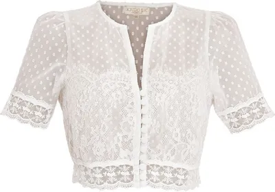 Produktbild von KRÜGER Traditionelle Dirndlbluse für Damen mit kurzen Ärmeln, Ecru-Ton