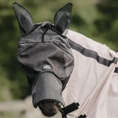 Obrázok produktu pre Kentucky Horsewear Maska proti muchám Classic s ochranou proti muchám na ušiach a nose Black Cob