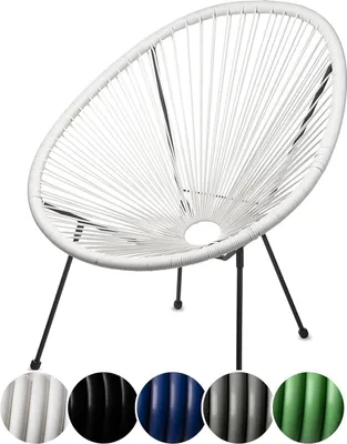 Produktbild von sunnypillow Set Acapulco Gartenstuhl | gemütlicher Loungesessel für Wohnzimmer, Terrasse, Garten, Balkon Sessel Stuhl | Weiß