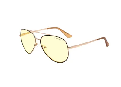 Immagine prodotto di Occhiali da gioco e da computer GUNNAR - Maverick, nero/oro, lenti ambra - occhiali con filtro luce blu, filtro blu premium, protezione UV,