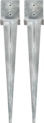 Produktbild von Erdspieße 2 Stk. Silbern 14×14×91 cm Verzinkter Stahl