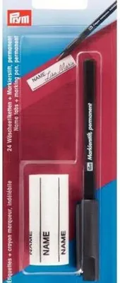 Produktbild von PRYM 24 Wäscheetiketten und 1 Wäschemarkierstift