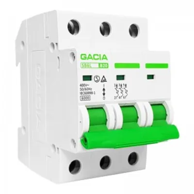 Image de Disjoncteur de protection de ligne B20 3P 6kA, disjoncteur LS GACIA 9810
