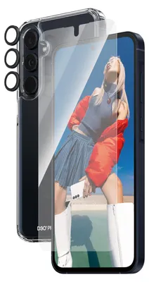 Zdjęcie produktu dla PanzerGlass ® 3-in-1 Protection Bundle Samsung Galaxy A55 5G | Ultra-Wide Fit w. EasyAligner, Samsung, Samsung - Galaxy new A54 5G, Aplikacja na sucho, Odporny na zadrapania, Odporny na wstrząsy, Przezroczysty, 1 szt.