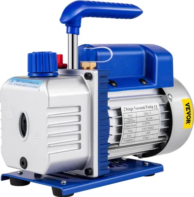 Productafbeelding van Vacuümpomp 9 CFM, 1 PK, tweetraps, voor airconditioning. 220V, 5 PA. Ultieme vacuüm. Koelmiddelpomp voor HVAC-toepassingen. Rotatieve vacuümpomp voor autoreparatie en vacuümcreatie