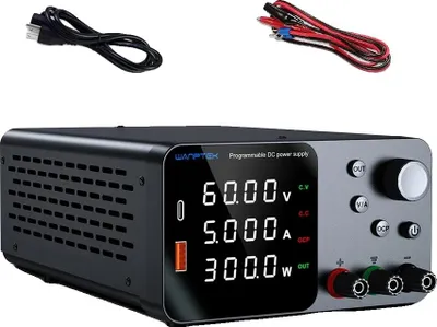 Productafbeelding van Voeding voor elektronica, instelbare spanning, USB-A/TYPE-C aansluiting, TPS605 60V 5A, 220V EU-stekker
