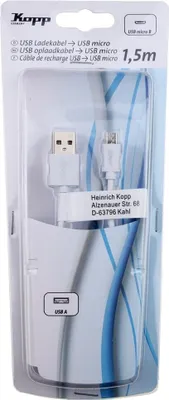 Produktbild von Universeel - Usb-Usb Micro B Weiss 1.5M -