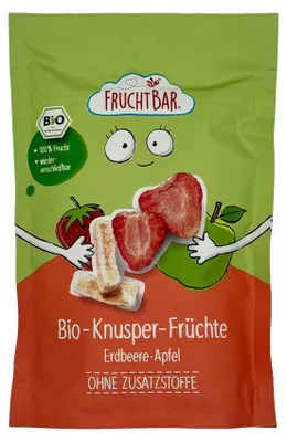 Produktbild von FruchtBar  Knusper Früchte Erdbeere, Apfel 15g Beutel
