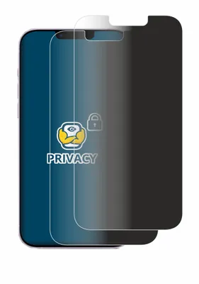 A privacy screen protector is shown on top of a smartphone screen.