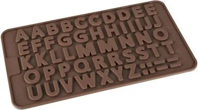Productafbeelding van IJsblokjesvorm | Chocolade | Siliconen vorm | Alfabet | bruin