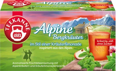 Teekanne Alpine Bergkräuter mit Alpenkräutern 18er Packung 36g