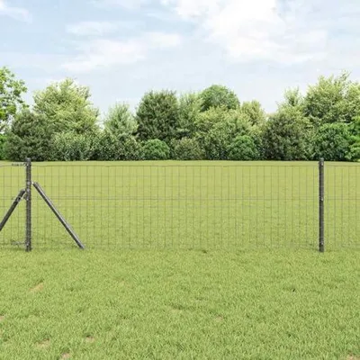 Produktbild von Grau PVC-beschichteter Eisenzaun 0,6 x 10 m für Garten und Terrasse