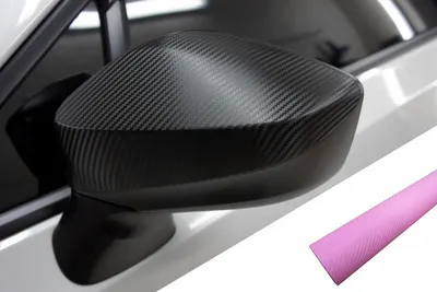 PREMIUM Spiegel Spiegelgehäuse Kappe Design Folie Carbon Rosa viele Fahrzeuge – Produktansicht