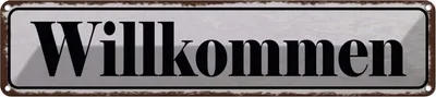 Produktbild von vianmo Blechschild 10x46 cm Willkommen
