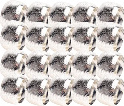 Produktbild von Serviettenringe Silberner,Elegante Metall Serviettenring für Hochzeitsfeier Abendessen Thanksgiving Jubiläum Tischdekoration Napkin Rings(12, Silber)