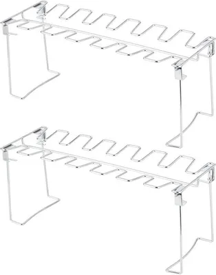 Produktbild von Grillrost Set aus Edelstahl für Hähnchenflügel und -keulen - klappbar