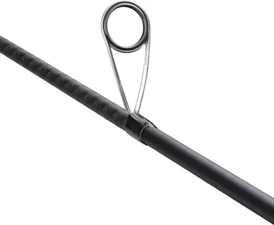 Close-up of a fishing rod guide.