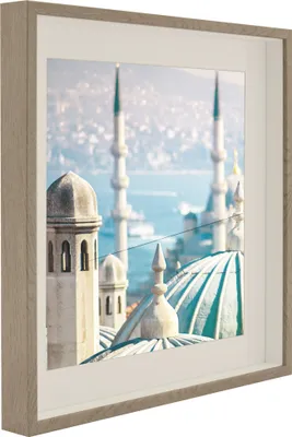 Produktbild von bd-art 3D Bilderrahmen Eiche Trüffel 50x50 cm mit Glas zum Befüllen für Erinnerungsstücke Wand- und Standfunktion
