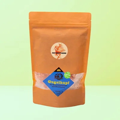 Produktbild von Glutenfreier Gugelhupf mit Blaubeeren und Zartbitterschokolade Backmischung