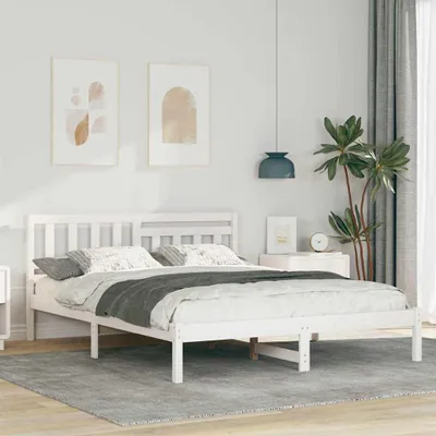 Immagine prodotto di Maison Exclusive - Letto con testiera Bianco 140 x 200 cm Legno di pino massiccio