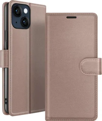 Image de Zanaé, étui à rabat pour iPhone 14 avec compartiments pour cartes et fermeture magnétique, taupe