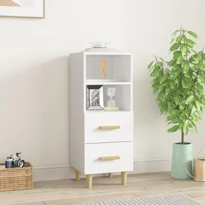 Image de vidaXL Sideboard Blanc 34,5x34x90 cm Bois composite