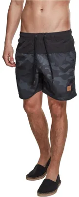 Produktbild von Urban Classics Herren Block Swim Shorts – Badeshorts mit Kordelzug & Taschen, sc