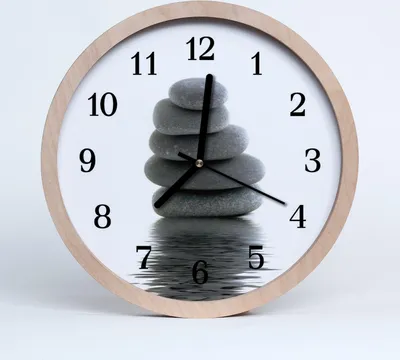 Produktbild von Holzuhr 30fi cm wanduhr - Steine