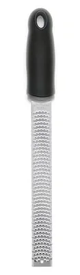 Käsereibe aus Edelstahl, schwarz, ergonomischer Soft-Griff