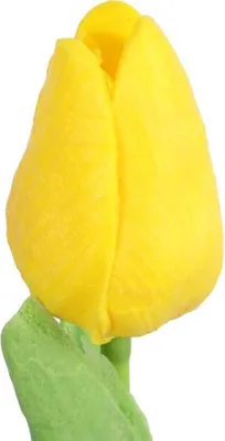 Zdjęcie produktu dla Sztuczny Tulipan Gumowany w Kolorze Żółtym - Dekoracja o Wysokości 34 cm