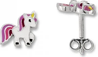 Produktbild von Ohrstecker Einhorn 925/- Silber rhodiniert