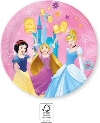 Image de Assiettes en carton Disney Princesse 23 cm ø | 8 pièces