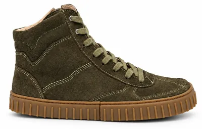 Zdjęcie produktu dla Wysokie sneakersy barefoot - TERRA KHAKI SUEDE 42 EU Oliwkowy