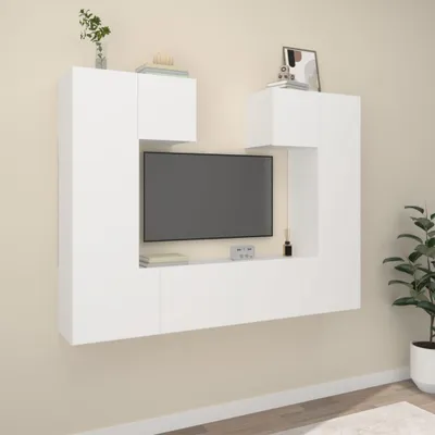 Produktbild von 6-tlg. TV-Schrank-Set Weiß Holzwerkstoff , TV-Schränke Design 2024