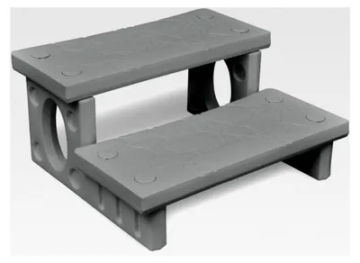 Produktbild von Whirlpooltreppe aus Kunststoff mit 2 Stufen in Grau
