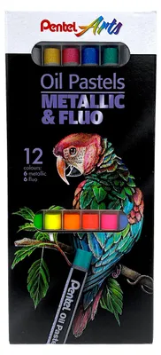 Produktbild von Pentel Metallic & Fluo Ölpastellkreiden 12 Farben